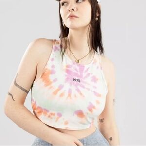 VANS Longline Tie Dye Wash Racerback Cotton Bralette Top XL